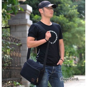 Men's Black Classics Ipad Canvas Satchel