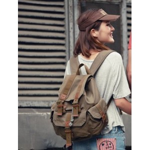 army green Backpack for teenage girls