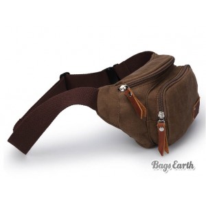 Coffee Funky Canvas Fanny Packs, Stylish Men's Canvas Waist Bag