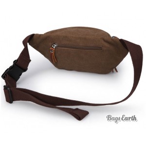 Coffee Funky Canvas Fanny Packs, Stylish Men's Canvas Waist Bag