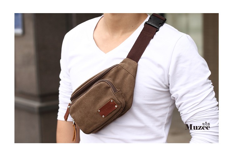 stylish canvas waist bag