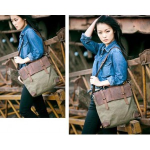 army green school messenger bag for girls