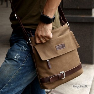 canvas shoulder bag for men