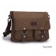 Khaki Canvas Messenger Bag