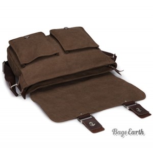 Khaki Canvas Messenger Bags