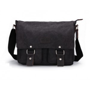 Black Mens Canvas Satchel Bags