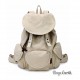 Beige Canvas Backpack For Women