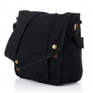 black canvas messenger bag