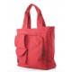 red Canvas tote bag with zipper
