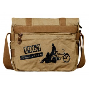 khaki Mens canvas messenger bag