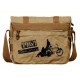 khaki Mens canvas messenger bag