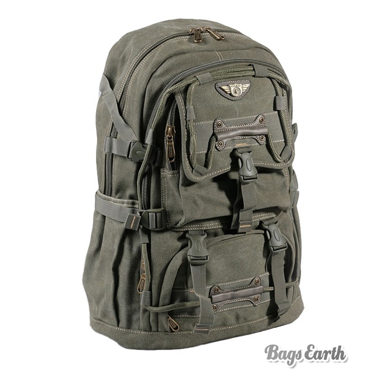 Canvas Computer Backpack For Men, Canvas Rucksack Laptop - BagsEarth