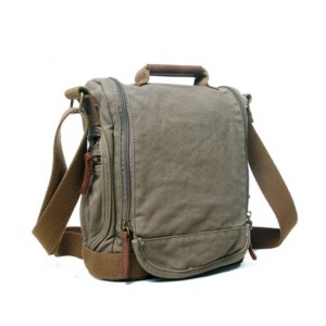 army green eco friendly canvas messenger