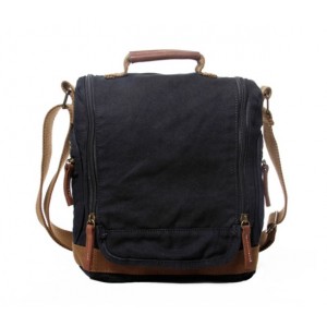 black Canvas messenger bag women