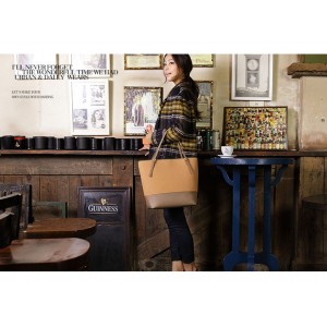 Khaki Canvas Tote Bags For Girl