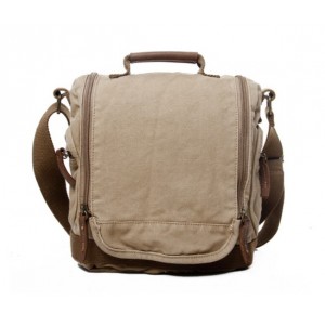 khaki Canvas messenger bag women