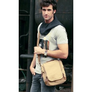 mens eco friendly canvas messenger