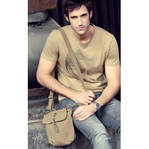 khaki funny messenger bags