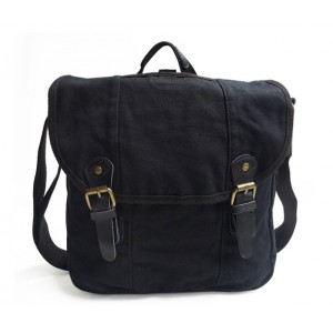 black mens canvas messenger bags