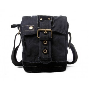 black Mens small canvas shoulder bags