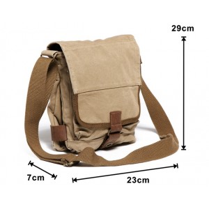 khaki Small canvas shoulder bags