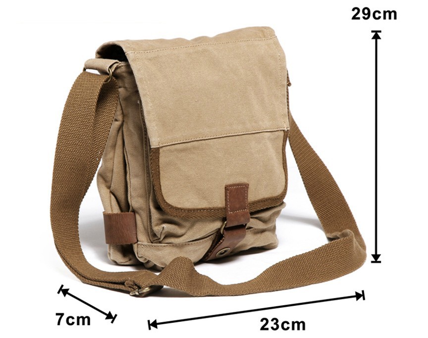 small canvas shoulder bag