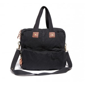 black Vintage canvas messenger bag