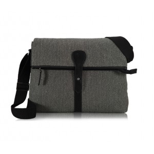 Gray Canvas Ipad Shoulder Bag