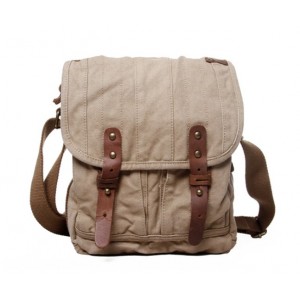 khaki Canvas messenger bag for men