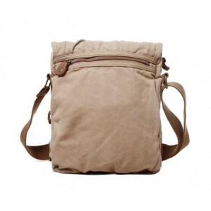 khaki iPad canvas shoulder bag