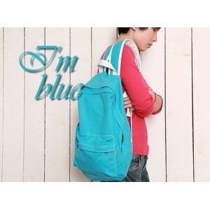 blue rucksack with daypack