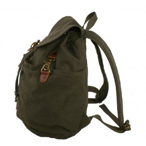 army green casuel canvas backpack