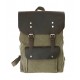 Army green vintage canvas knapsack