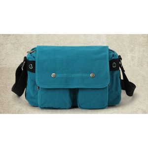 blue Canvas messenger bags for men