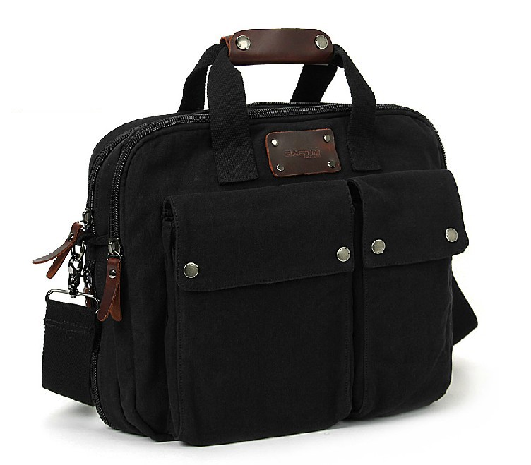 Canvas computer bag, canvas briefcase - BagsEarth