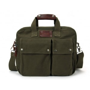 army green Canvas computer bag