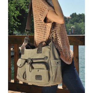 khaki handbag canvas