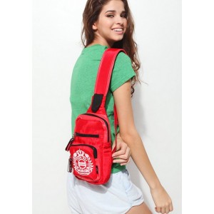 red sling school bag