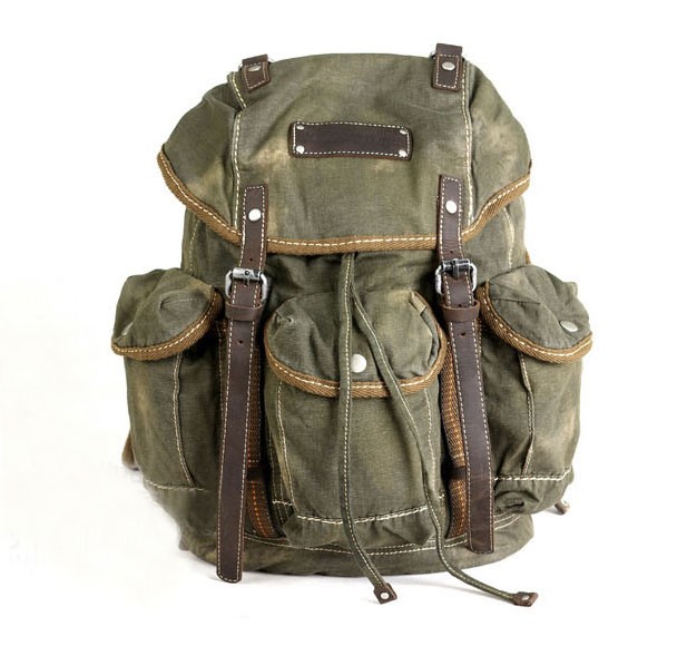 old school canvas backpack