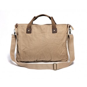 khaki canvas messenger bag