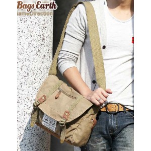 khaki courier bag