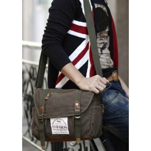 army green courier bag