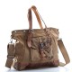 Khaki canvas satchel bag