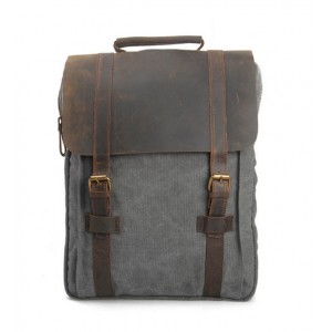 grey Vintage canvas rucksack backpack