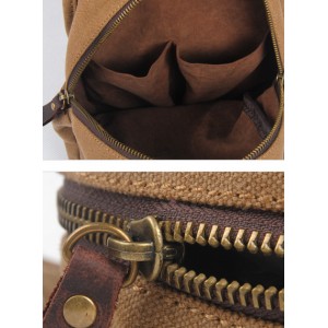 khaki canvas sling bag