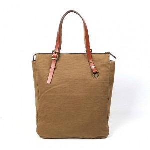 khaki personalized canvas tote bag