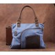 blue canvas handbag