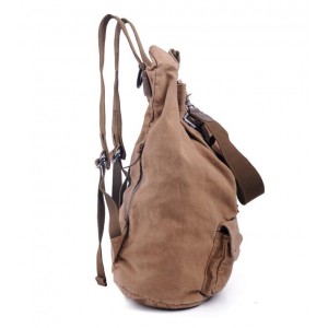 Casual Genuine Leather Canvas Backpack