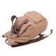 Casual Khaki Leather Canvas Backpack
