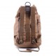 Khaki Leather Canvas Backpack